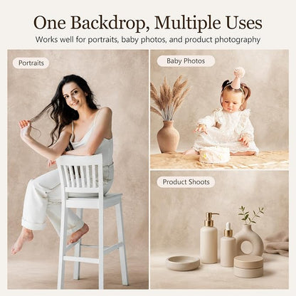 Abstract Photography Backdrop for Photoshoot, Light Beige, No Stand | - Image 5