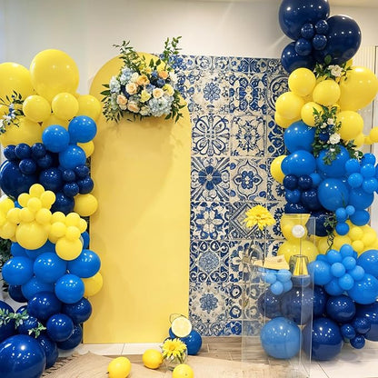 Yellow Blue Balloons, 12 Inches Blue Yellow Balloon Double Stuffed Metallic - Image 5