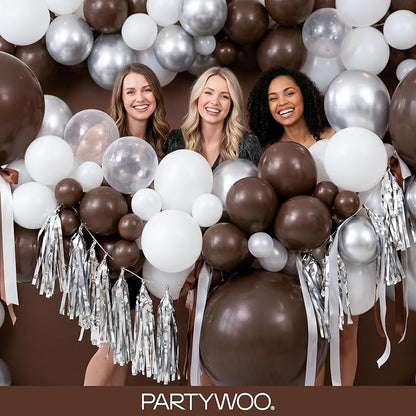 PartyWoo Dark Brown Balloons 152pcs Boho Coffee Neutral Color | 18 12 10 5 Inch - Image 5