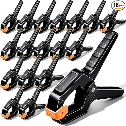 3.5 Inch Multipurpose Spring Clamps Set, 18 Pack Plastic Workholding Clamps by Unknown