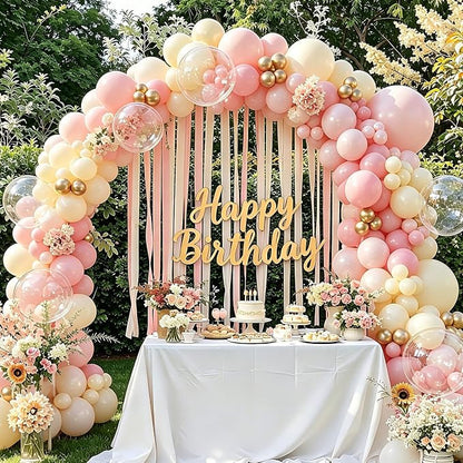Pastel Pink and Yellow Balloon Arch Kit - Image 3