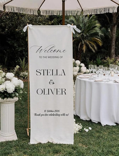 Custom Linen Wedding Welcome Sign - Image 4