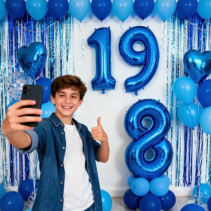 40 Inch Navy Blue 8 Balloon for 8th Birthday Party, Helium Giant Foil Number 8 - Image 2