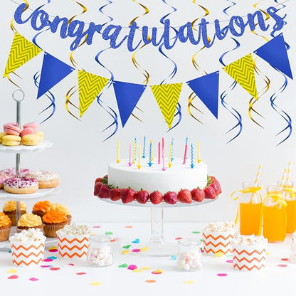 Outus Pre-strung Glitter Congratulations Banner Triangle Flag Banner - Image 5