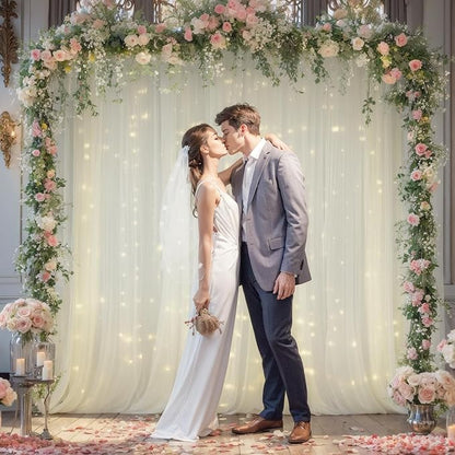 30x10ft Ivory Tulle Backdrop Curtain - Image 4