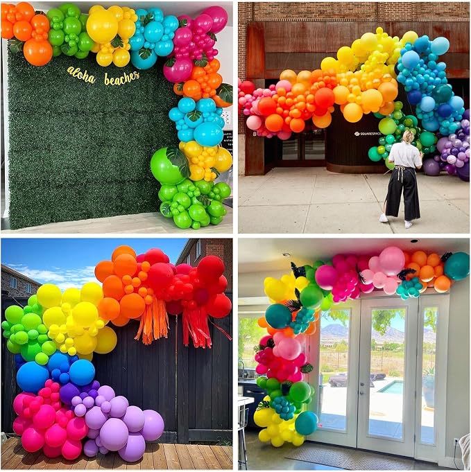 Rainbow Balloons, 12 Inch 60pcs Multicolor Rainbow Balloon Teal Blue Green - Image 5
