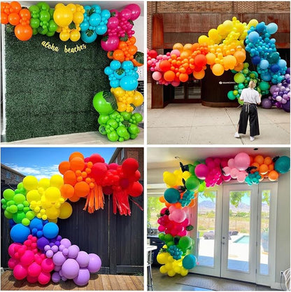 Rainbow Balloons, 12 Inch 60pcs Multicolor Rainbow Balloon Teal Blue Green - Image 5