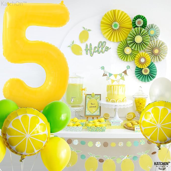 KatchOn, 40 Inch | Yellow 5 Balloon | 5th Birthday Decorations - Image 6