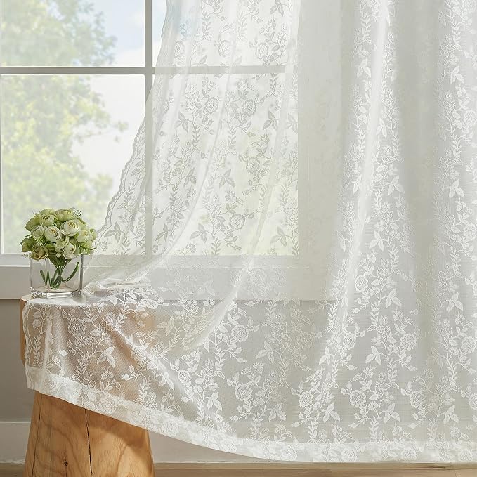 FINECITY Short Lace Curtains 54 Inch Length - Image 6
