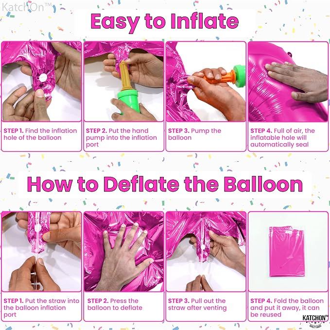 KatchOn, Giant Hot Pink Number 7 Balloon - Image 3