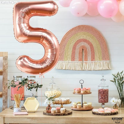KatchOn, Rose Gold Number 5 Balloon - Image 2
