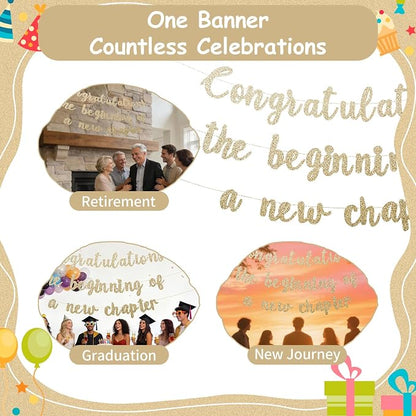 Pre-Strung New Journey Party Decorations Congratulations Banner The Beginning - Image 7