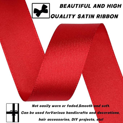 7/8 Inch 30 Yards Wine red Satin Craft Ribbon-Single Face Polyester Ribbon - Image 3