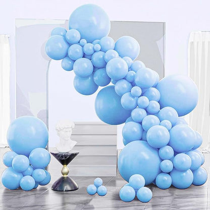 PartyWoo Light Blue Balloons 130pcs Baby Pastel Sky Aqua Blue Color | Different by PartyWoo