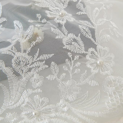 White Sheer Voile Curtains White Embossed Butterflies 72 Inches | Light - Image 4