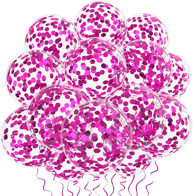 Hot Pink Confetti Balloons - Image 5