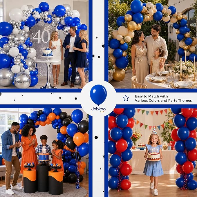 Jobkoo Blue Balloons 12 Inch - Image 6