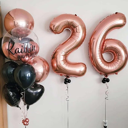 Rose Gold 25 Number Balloons, 40 Inch Giant Number 25 Balloons Foil Mylar - Image 4