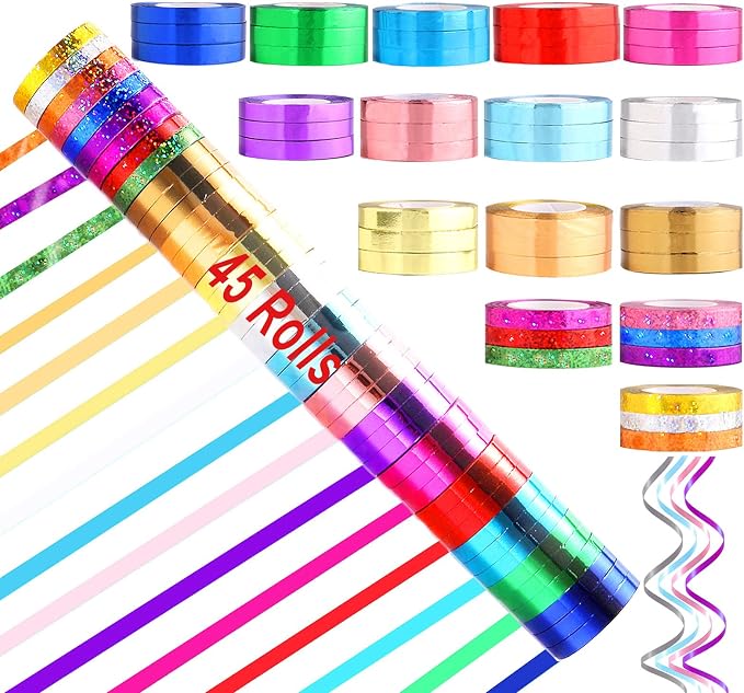 45 Roll Curling Ribbon for Gift Wrapping Shiny Ribbons Metallic Balloon Ribbon by PendantofLuck