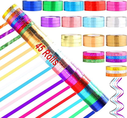 45 Roll Curling Ribbon for Gift Wrapping Shiny Ribbons Metallic Balloon Ribbon by PendantofLuck