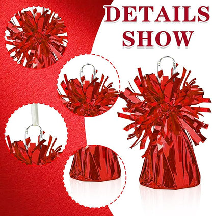 9 PCS Metallic Wrapped Balloons Weights Red Helium Balloon Weight Balloon - Image 3
