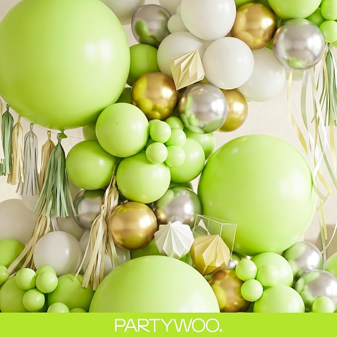 PartyWoo Lime Balloons 120pcs Green Light Green Color 18 12 10 5 Inch | 18 12 - Image 8
