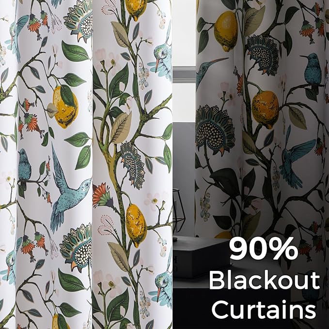 Topfinel 90 Inches Long Custom Window Curtains, Unique Chinoiserie Safari - Image 4