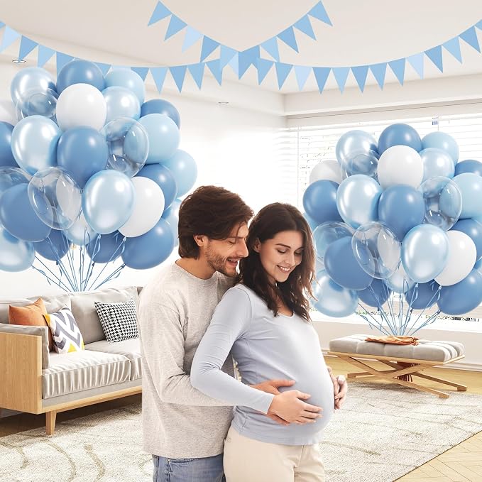 60pcs Dusty Blue Balloons 12inch - Image 4