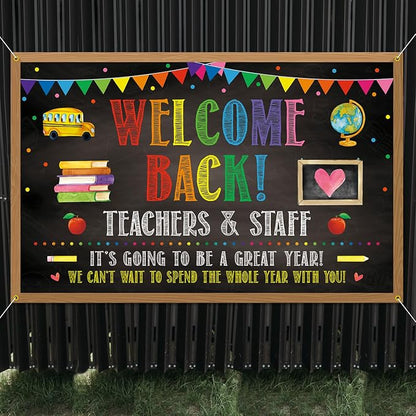 Welcome Back Backdrop Banner Back to School Backdrop Decoration First Day of - Image 7