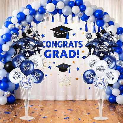 Jenaai Blue and Silver 27 Pcs 2026 Graduation Balloon Centerpiece - Image 6