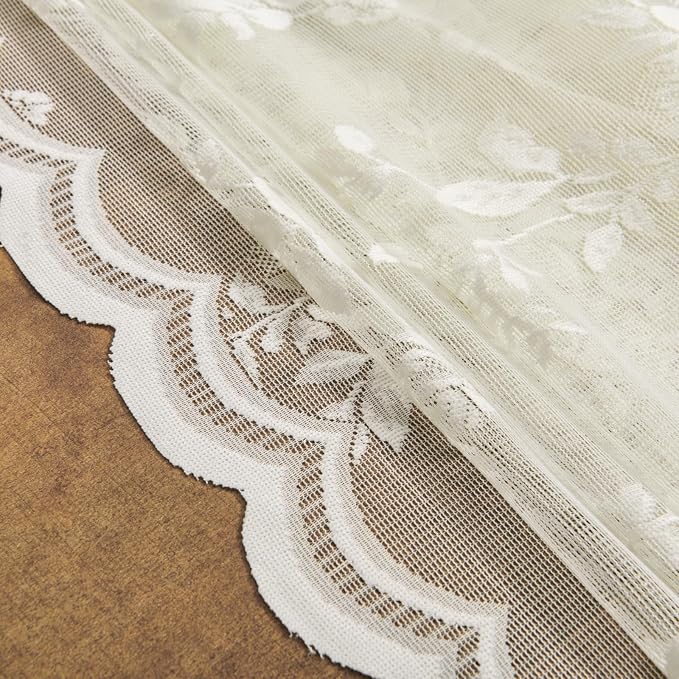 SEEKRIGHT Victorian Floral Lace Curtains, Light Filtering, Semi-Sheer, - Image 7