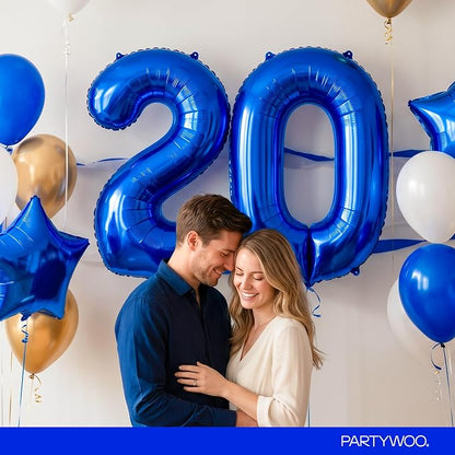PartyWoo Number Balloons 40 Inch Blue Number 2 Kit - Image 9