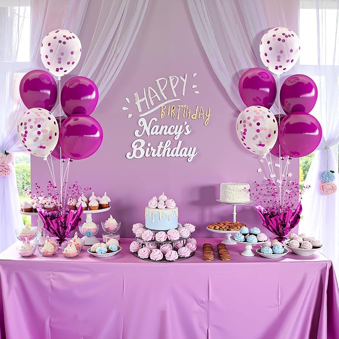 Purple Balloon Table Centerpiece Kit, 6 Sets Purple Balloon Stands - Image 2