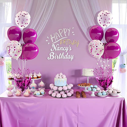 Purple Balloon Table Centerpiece Kit, 6 Sets Purple Balloon Stands - Image 2