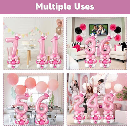 40 Inch Pink Number 3 Balloon for 3rd Birthday Decoration Pastel Baby Pink - Image 5