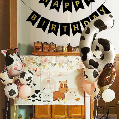 Cow Print Number Balloons, Large Foil Number 6 Balloon 40 Inch Cow Balloon - Image 3
