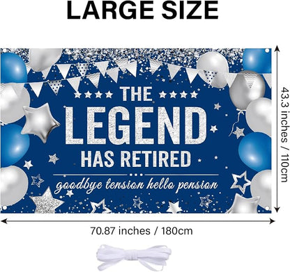 Retirement Banner Party Decortions The Legend Has Retired Banner Decor - Image 3