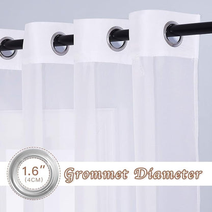 NICETOWN White Sheer Curtains Extra Long 135 inch Length - Image 2
