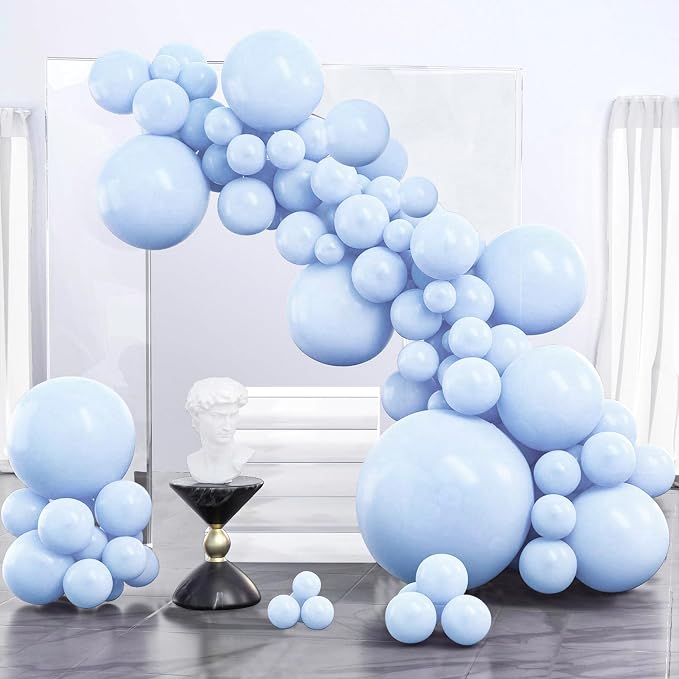 PartyWoo Baby Blue Balloons 100pcs Light Pastel Sky Aqua Blue Color | 36 18 12 by PartyWoo