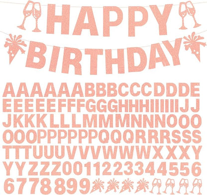 129Pcs DIY Letter Banner Glitter Customizable Banner Kit Custom Banners DIY by MFLUEEWR