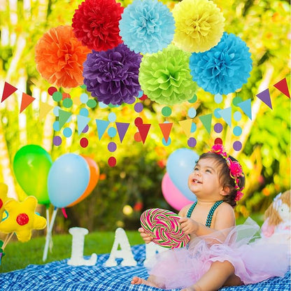 Rainbow Red-Orange Green-Blue Purple Party-Decorations - Image 2