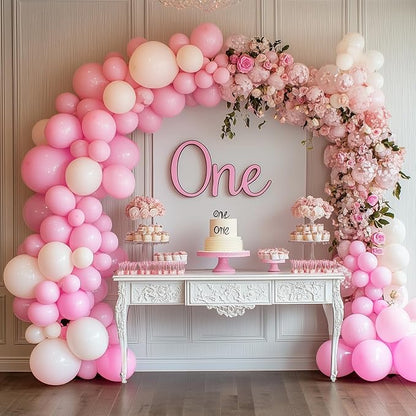 RUBFAC 129pcs Pastel Pink Balloons Different Sizes 18 12 10 5 Inches - Image 7