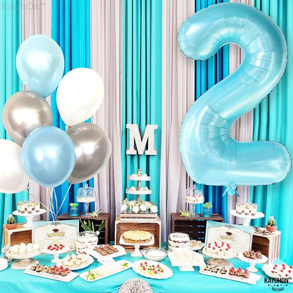 KatchOn Light Blue Number 2 Balloon 40 Inch | Light Blue 2 Balloon Number - Image 7