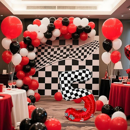 1 pack racing theme 40-inch digital foil balloon, featuring black and white - Image 7