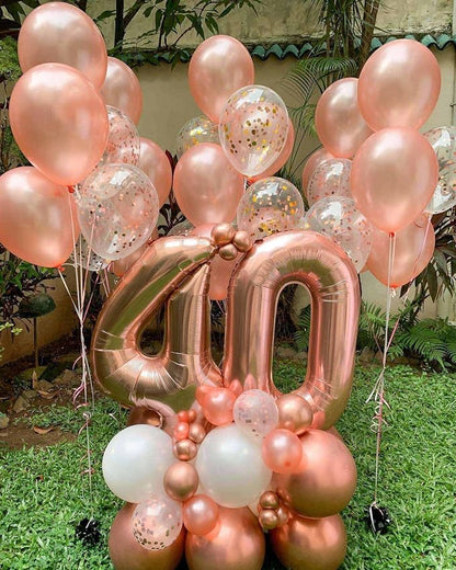 Rose Gold 45 Number Balloons, 40 Inch Giant Number 45 Balloons Foil Mylar - Image 5