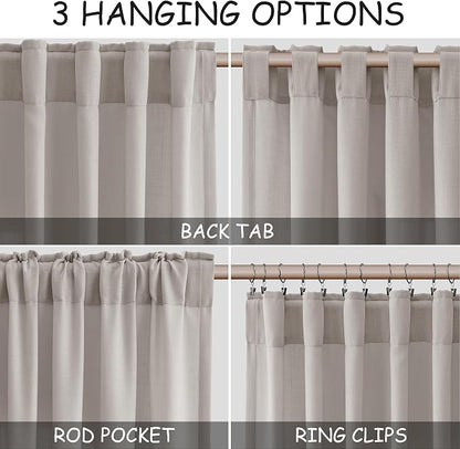 Stone Grey Linen Curtains 108 Inches Long - Image 2