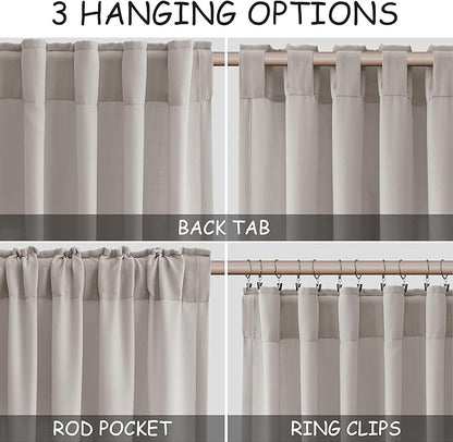 Stone Grey Linen Curtains 96 Inches Long - Image 2