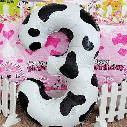 Cow Print Number 3 Balloon, Large 40 Inch Cow Number Birthday Balloons | Helium - Image 5