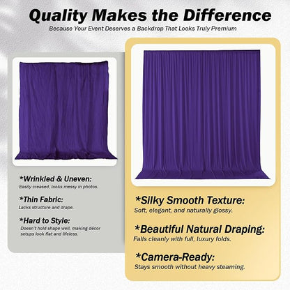 50ft×12ft Deep Purple Backdrop Curtains - Image 3