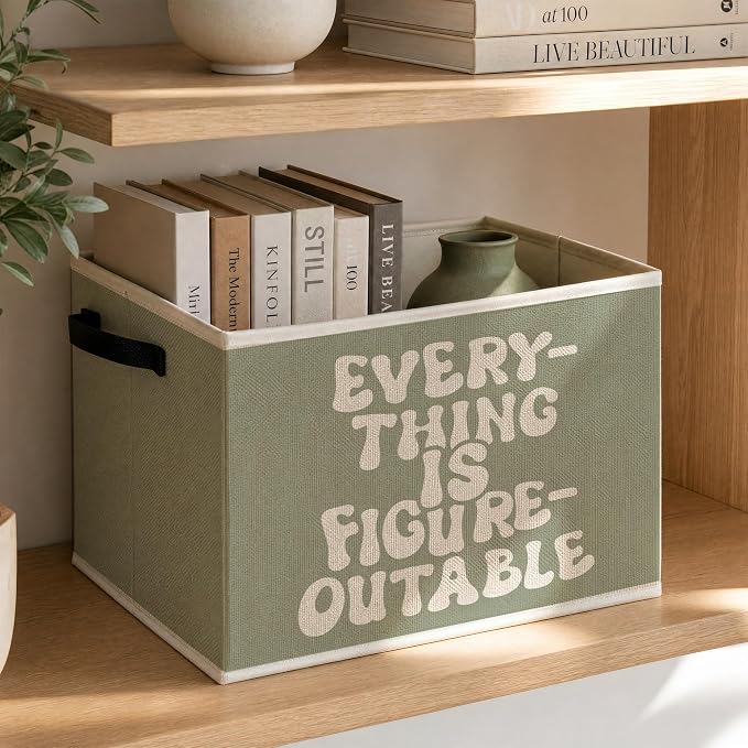 Everything Is Figureoutable Inspirational Storage Basket - Image 3